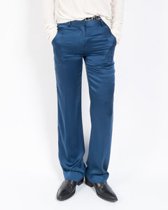 SS14 Silk Satin Trousers Blue