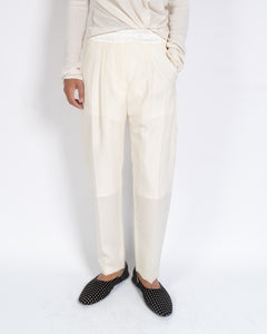 SS17 Yuri Cream Elastic Trousers Sample