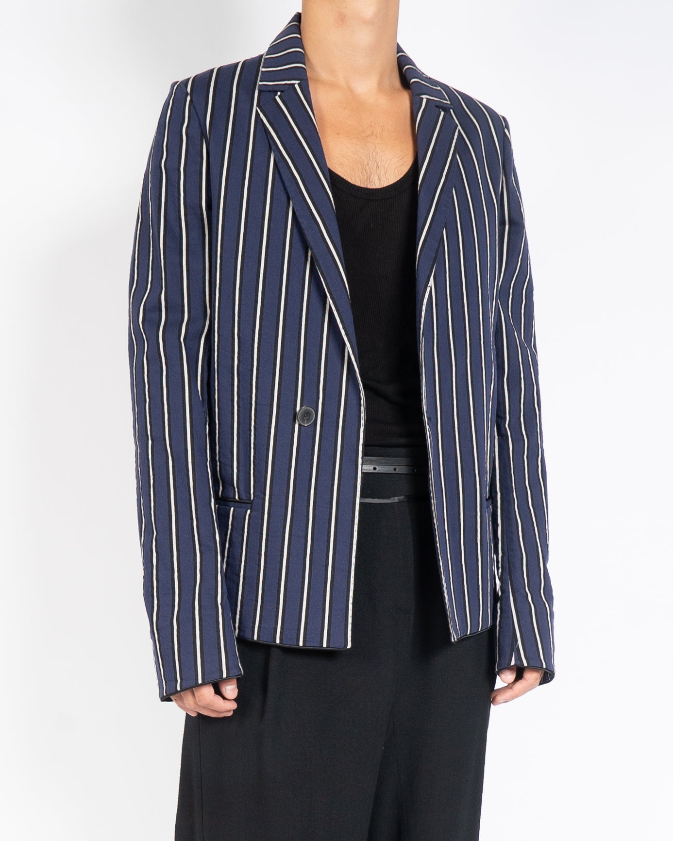 SS16 Neffet Indigo Blue Striped Blazer