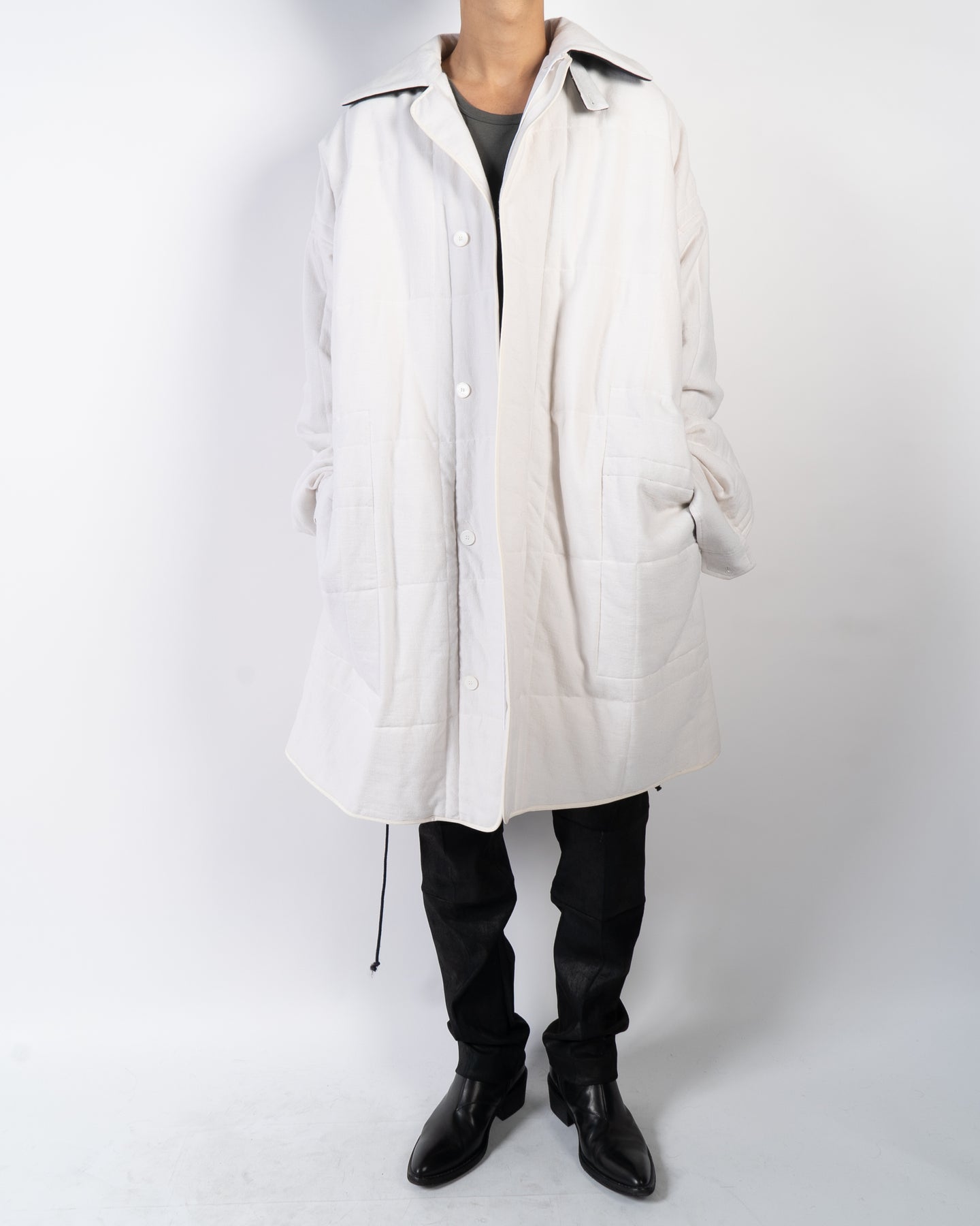 FW17 Oversized White Quilted Coat Sample