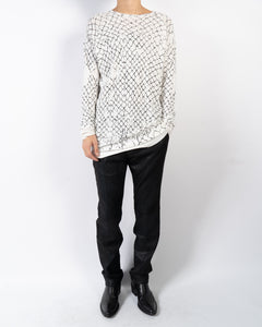SS16 Printed White Longsleeve Knit
