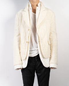 FW19 Double Layer Ivory Wool Blazer