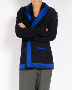 SS11 Blue Contrast Wool Kimono