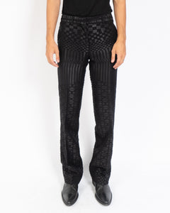 SS15 Black Wool Jacquard Trousers