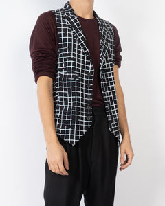 SS18 Disturbed Checked Silk Waistcoat Sample