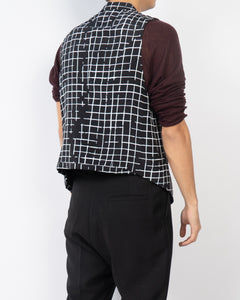 SS18 Disturbed Checked Silk Waistcoat Sample