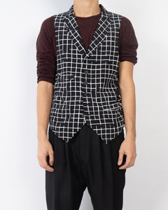 SS18 Disturbed Checked Silk Waistcoat Sample