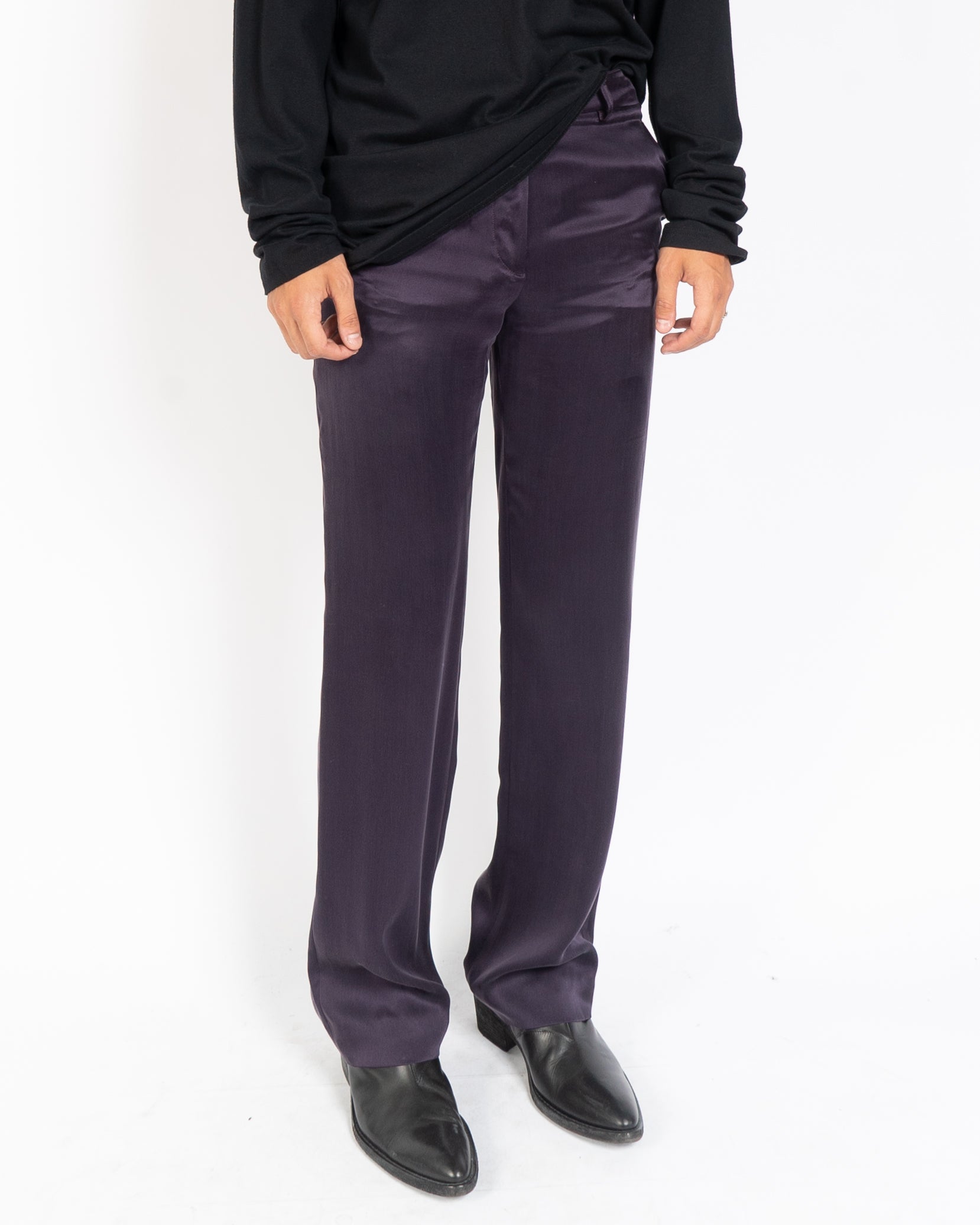 SS14 Purple Silk Trousers