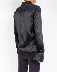 SS20 Classic Dali Black Silk Shirt Sample