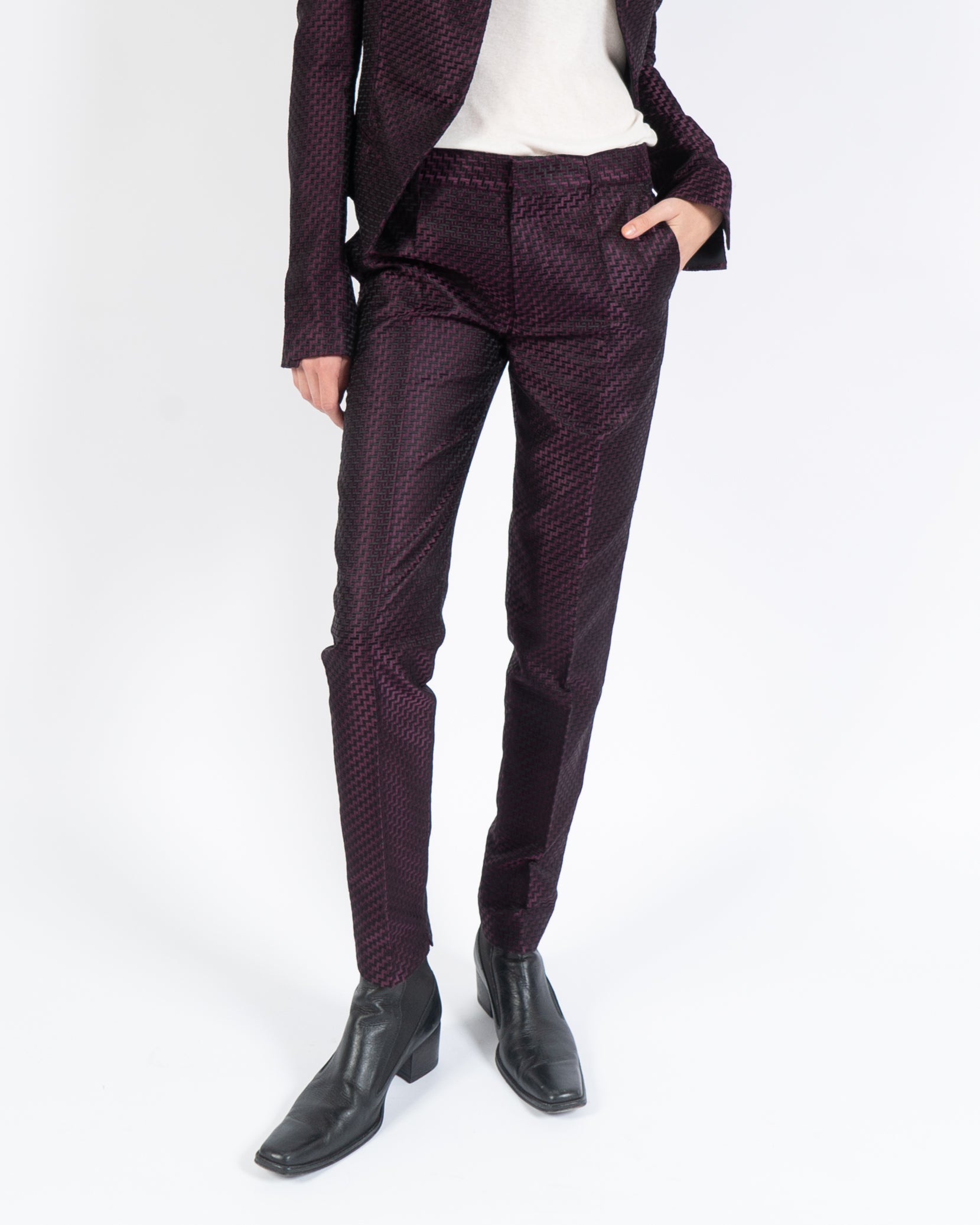 SS14 Purple Jacquard Trousers