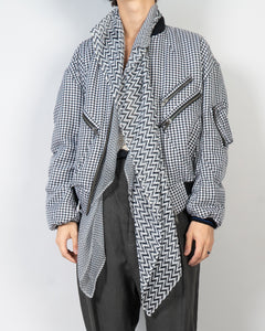 FW17 Grey Chevron Silk Scarf