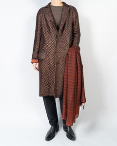 FW18 Orange/Black Jacquard Glitter Coat
