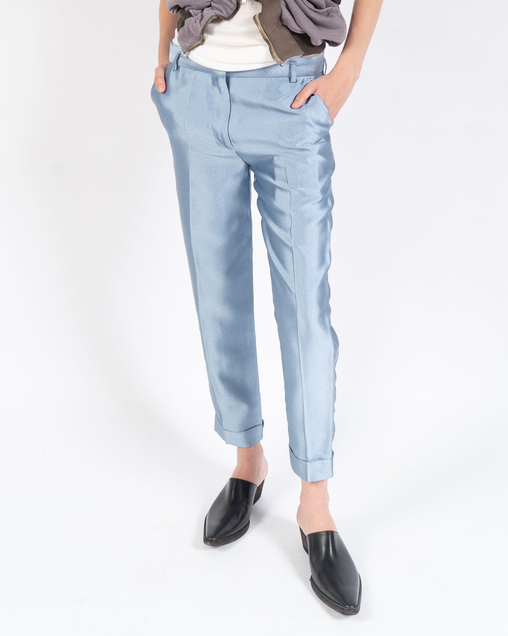 SS12 Light Blue Silk Trousers