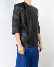 Load image into Gallery viewer, SS19 Miza Black Leather Asymmetrical Shirt 1 of 1  Sample