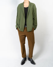 Load image into Gallery viewer, SS19 Khaki Open Kimono Linen Blazer Sample