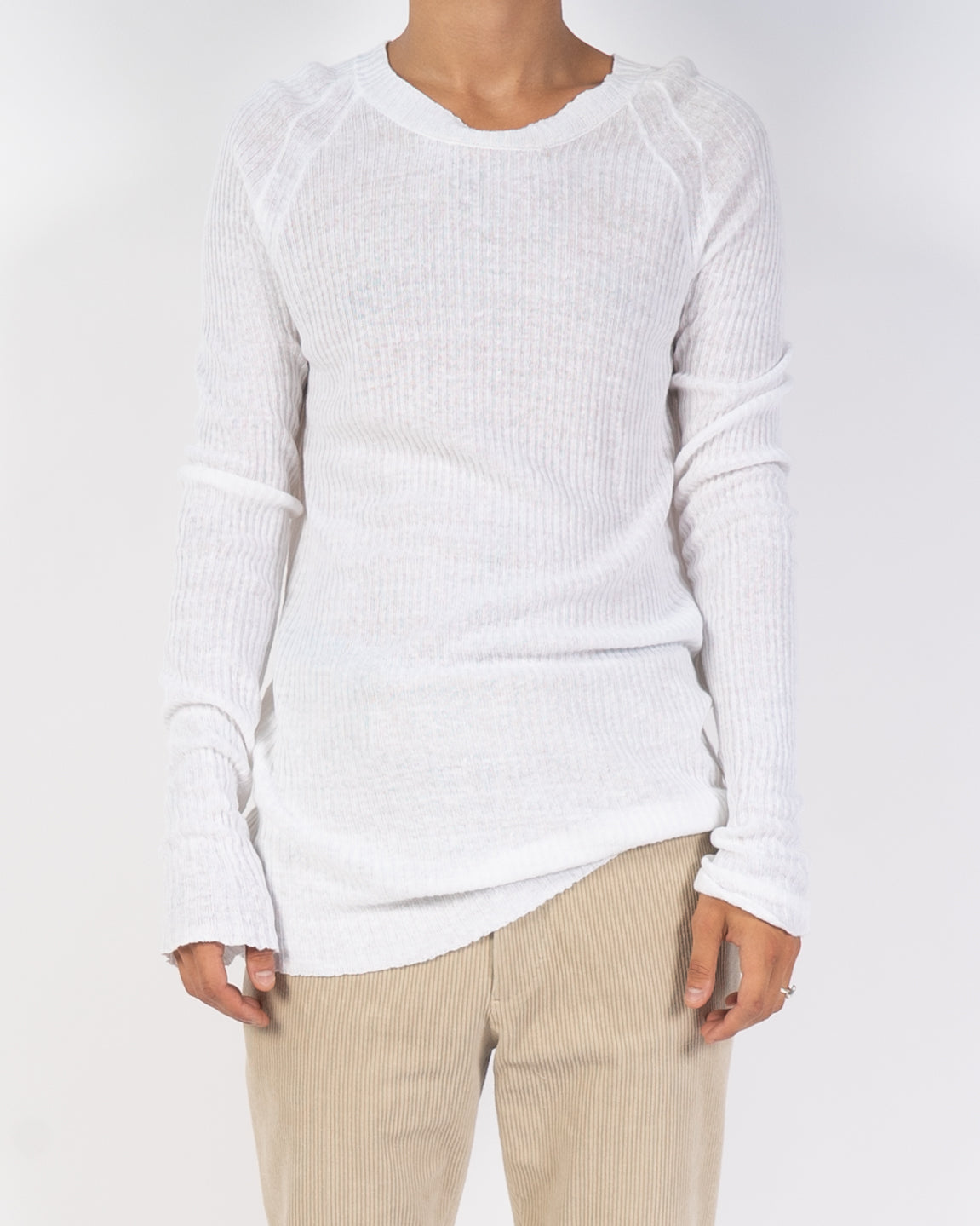 SS19 Rib White Knit Longsleeve