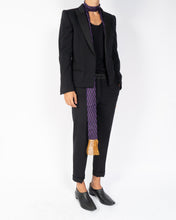 Load image into Gallery viewer, FW17 Black Purple Striped Silk Scarf