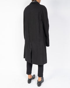 FW16 Oversized Black Hartman Wool Coat Sample