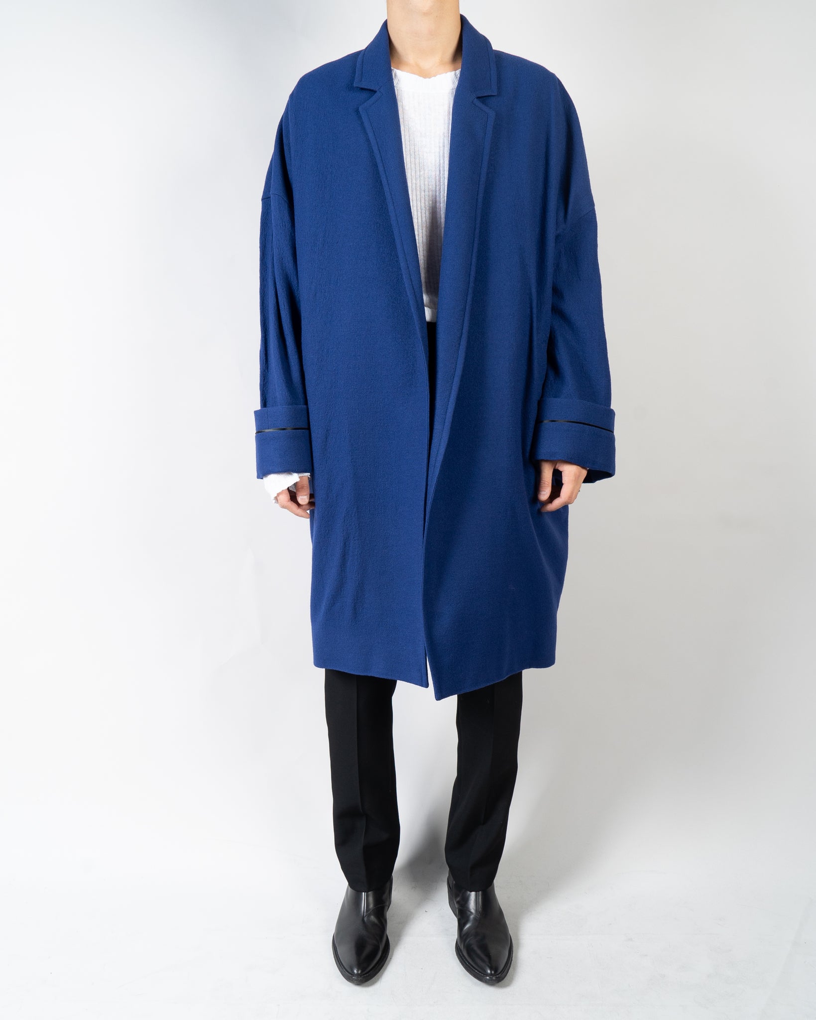 FW19 Oversized Sargent Blue Wool Coat – Backyardarchive