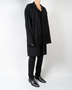 SS17 Antiaris Black Linen Trenchcoat