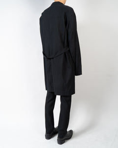 SS17 Antiaris Black Linen Trenchcoat