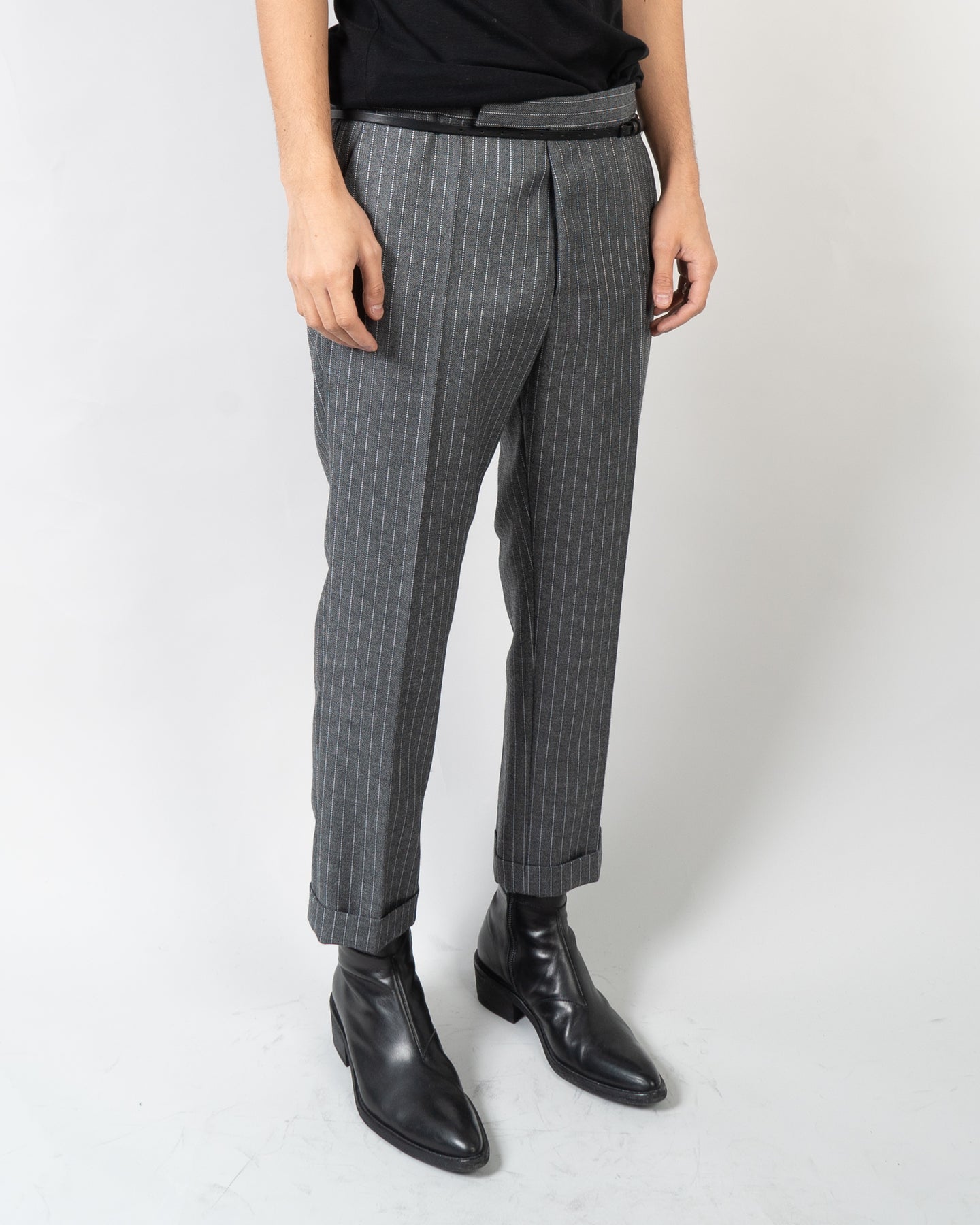 FW20 Ramot Grey Pinstriped Wool Trousers