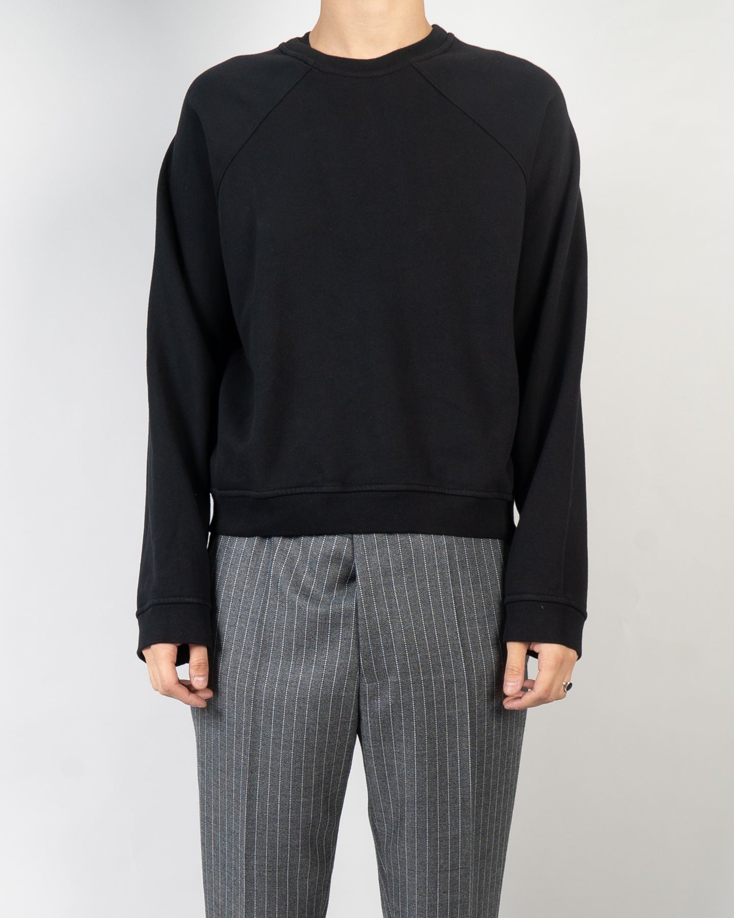 SS20 Black Cropped Raglan Perth Sweatshirt