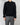 FW20 Black Shawl Collar Embroidered Side Striped Sweater