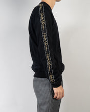 Load image into Gallery viewer, FW20 Black Shawl Collar Embroidered Side Striped Sweater
