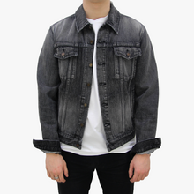 Load image into Gallery viewer, Distressed Light Washed Denim Jacket