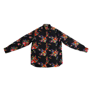 SS19 Black KAWS Floral Silk Shirt