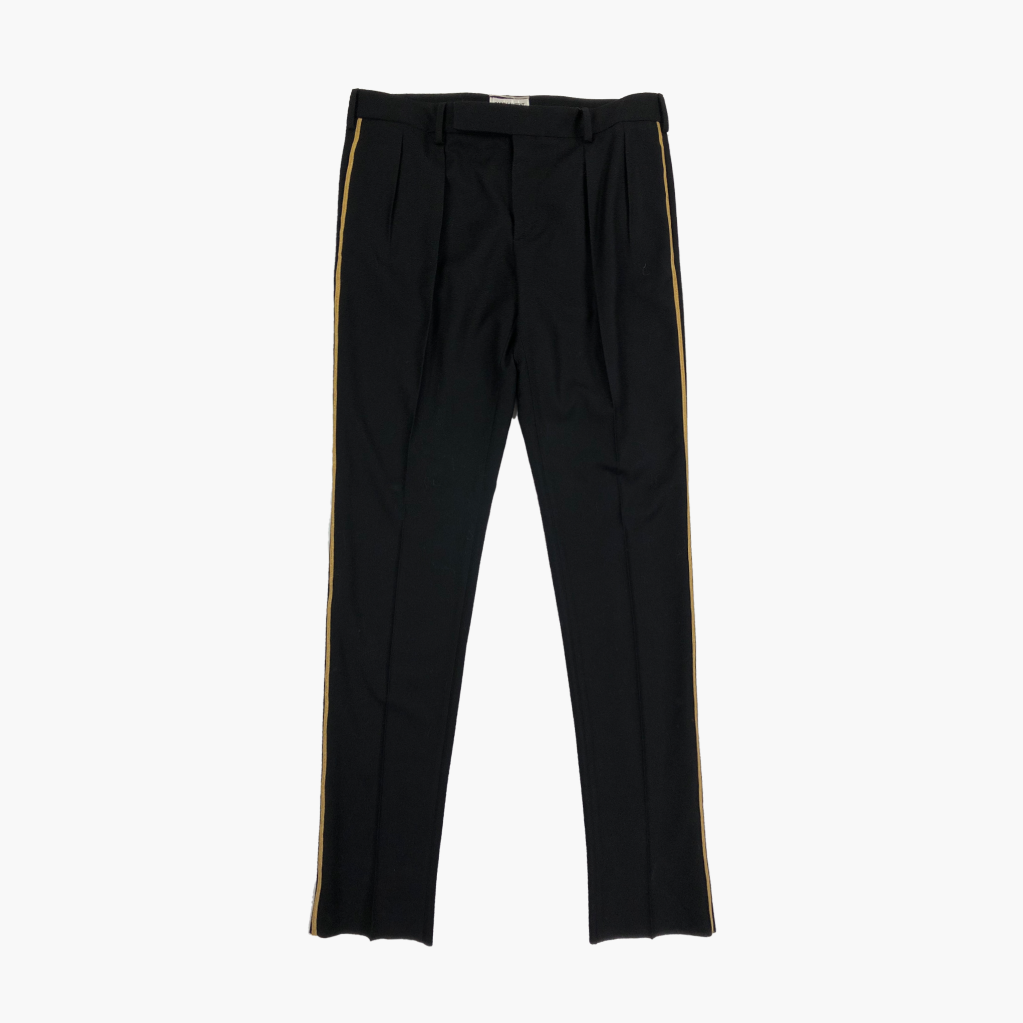 Gold Striped Pleated Trousers