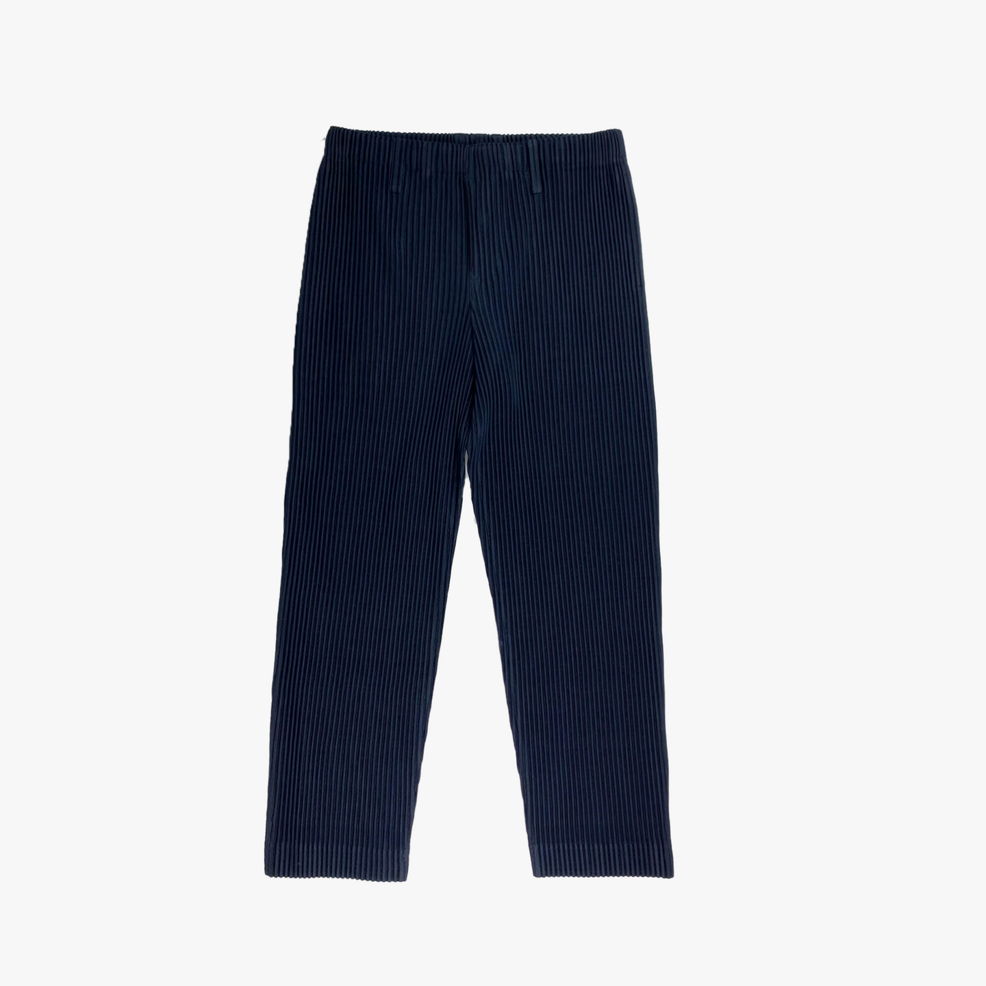 Navy Pleated Regular Fit Trousers