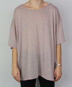 Pale Pink Oversized Cashmere T-Shirt