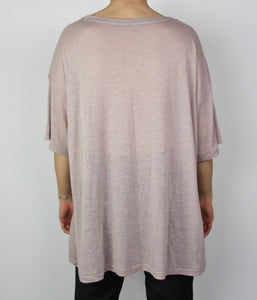 Pale Pink Oversized Cashmere T-Shirt