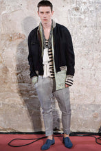 Load image into Gallery viewer, Black Amorpha Silk Satin College Bomber