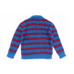 Blue Striped Mohair Knit