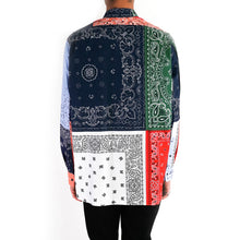 Load image into Gallery viewer, Asymetrical Bandana Patchwork Shirt