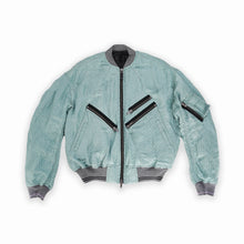 Load image into Gallery viewer, SS19 Turquoise Chevron Bomber Jacket