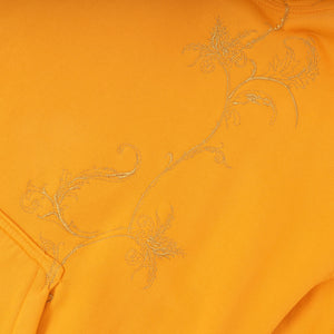 FW18 Orange Embroidered Floral Hoodie