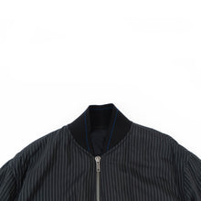Load image into Gallery viewer, SS18 Pinstriped Black Viscose Bomber