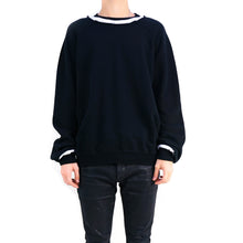 Load image into Gallery viewer, Distressed Black/White Crewneck