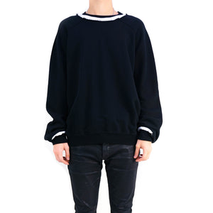 Distressed Black/White Crewneck