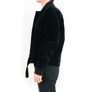 Black Velvet Biker Bomber