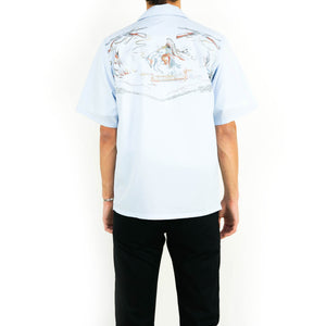 SS19 Light Blue Indian Print Cotton Shirt