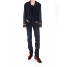 Load image into Gallery viewer, FW17 Crushed Velvet Burned Detail Blazer