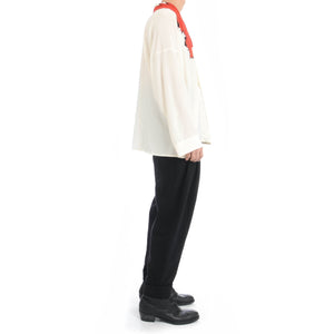 SS17 Blood Red Silk Kimono Shirt