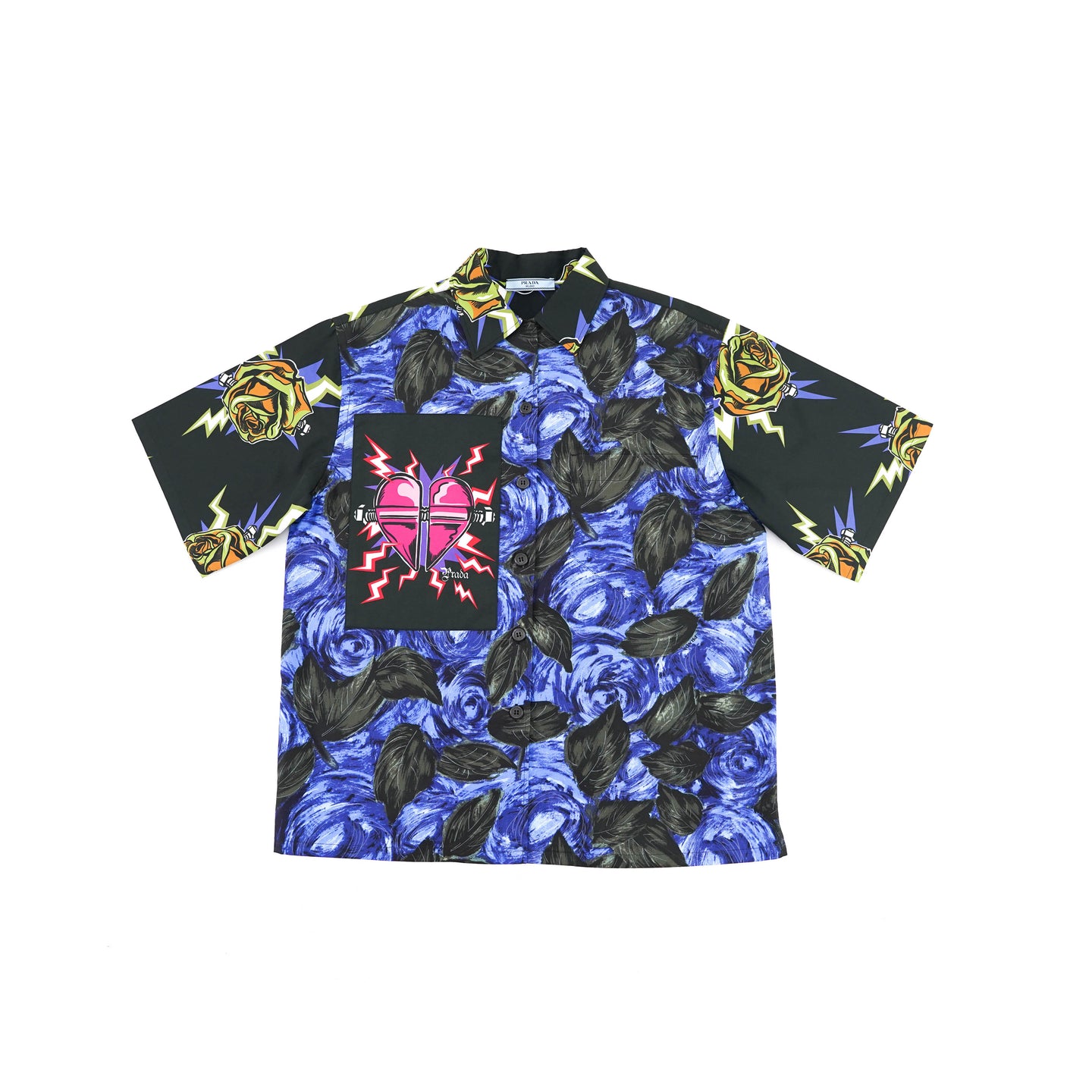 FW18 Electric Heart Frankenstein Print Cotton Shirt