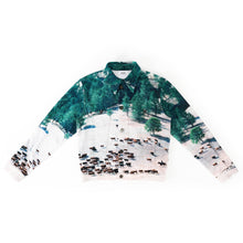 Load image into Gallery viewer, Bull Printed Landscape Denim Jacket