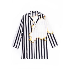 Load image into Gallery viewer, SS17 Striped Bleach Silk Lab Coat 1 of 1 Sample